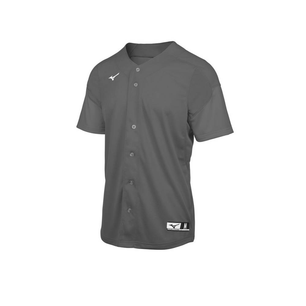 Maglia Mizuno Baseball Aerolite Full Button Uomo - Grigie - 37156-LIDJ